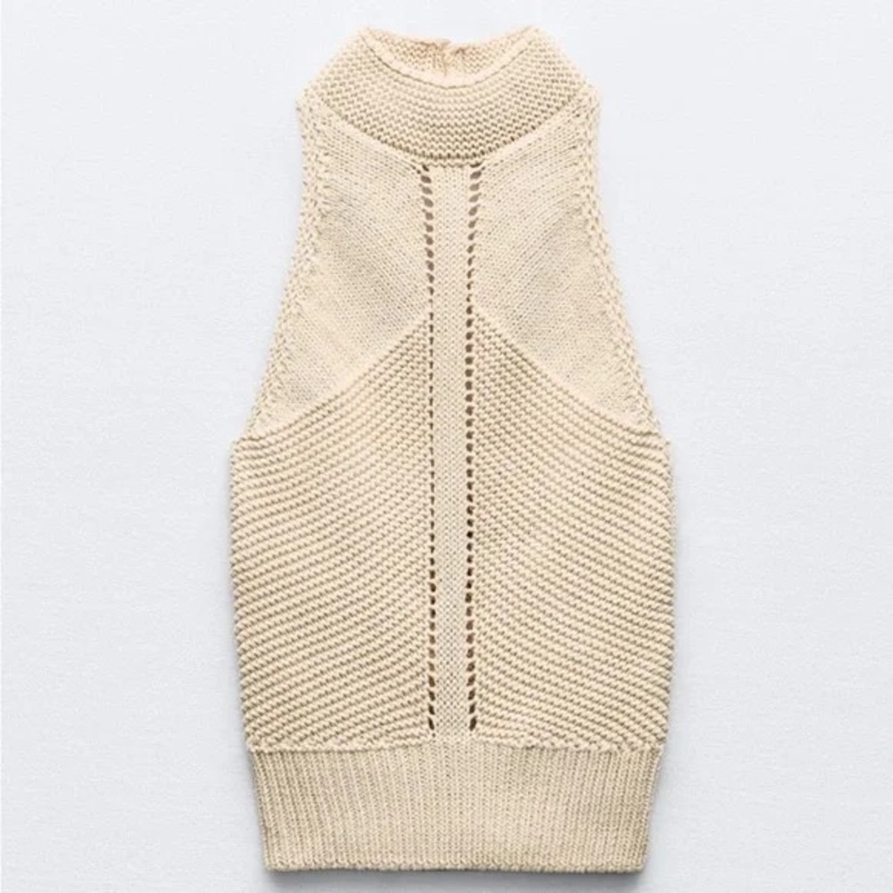 Zara Cream Knit Halter Top